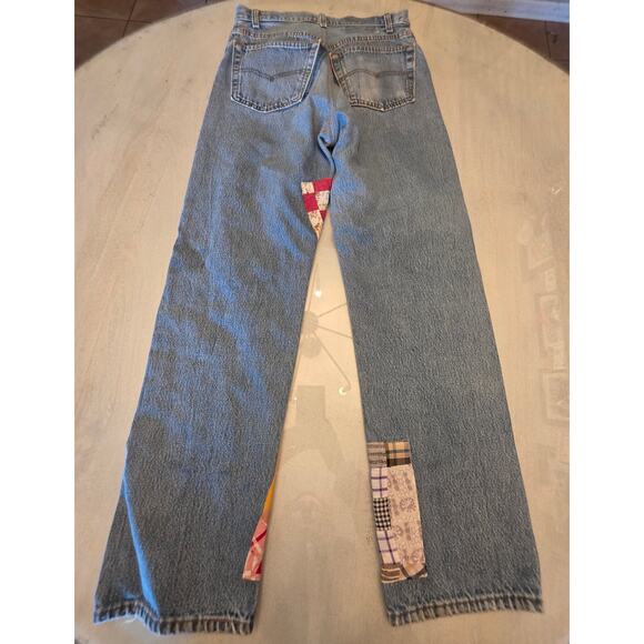 Levi's Women's Patchwork VTG Quilt Denim Jeans Reworked - Picture 2 of 9